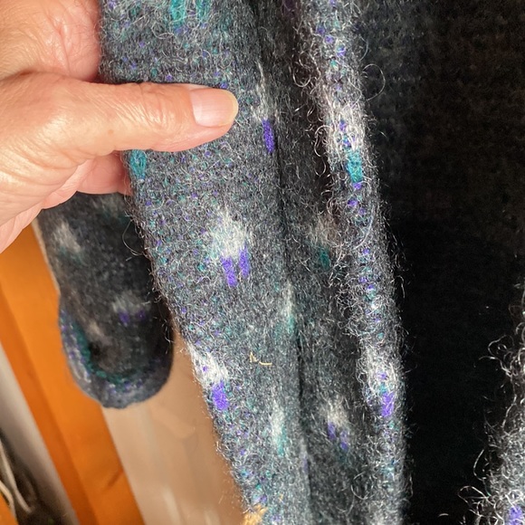 Falcon Italian Design Wool Mohair Blend Heavy Knit Pockets Cardigan/Coat S-XL - Picture 9 of 13